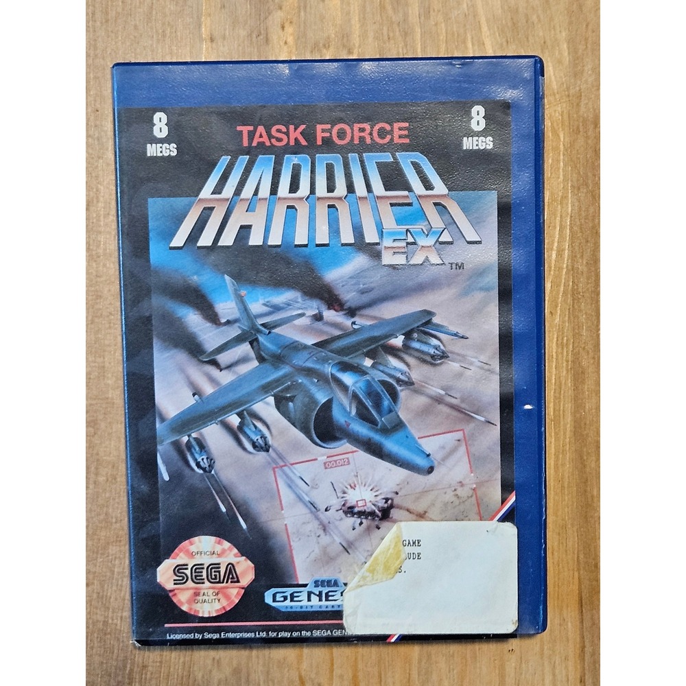Task Force Harrier EX Sega Genesis 1991 Treco Rare OOP Video Game Cartridge Case